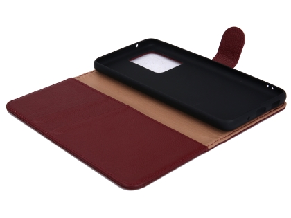 Premium Leather Wallet Case for Samsung Galaxy S20 Ultra - Rosewood
