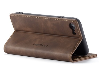 CaseMe Slim Synthetic Leather Wallet Case with Stand for iPhone 8/7 - Chocolate