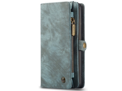 CaseMe 2-in-1 Synthetic Leather Wallet Case for Samsung Galaxy S20 - Teal/Ash Leather Wallet Case