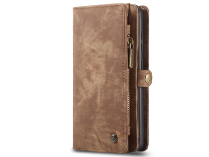 CaseMe 2-in-1 Synthetic Leather Wallet Case for Samsung Galaxy S20 - Beige/Tan Leather Wallet Case