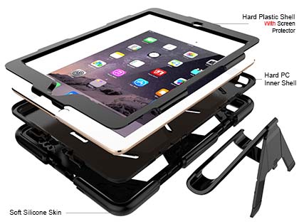 Rugged Case for Apple iPad 6th/5th Gen - Classic Black