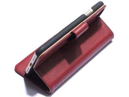 Premium Leather Wallet Case for iPhone SE 2 / SE 3 - Rosewood