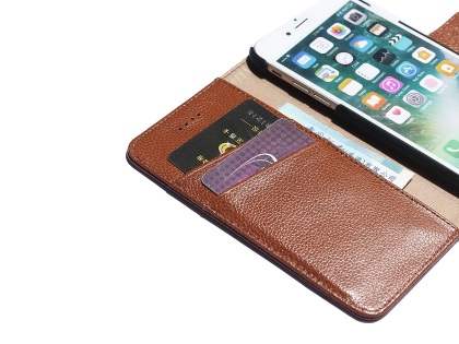 Premium Leather Wallet Case for iPhone SE 2 / SE 3 - Rosewood