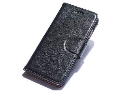 Premium Leather Wallet Case for iPhone SE 2 / SE 3 - Black