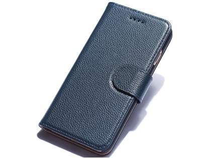 Premium Leather Wallet Case for iPhone SE 2 / SE 3 - Midnight Blue