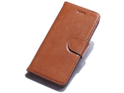 Premium Leather Wallet Case for iPhone SE 2 / SE 3 - Caramel