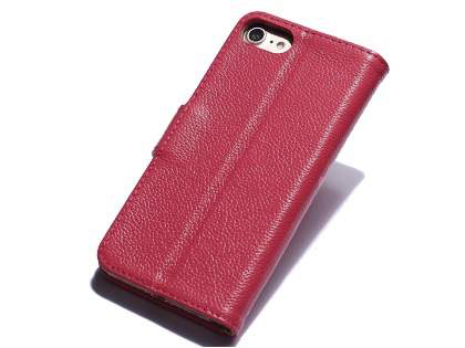 Premium Leather Wallet Case for iPhone SE 2 / SE 3 - Pink Leather Wallet Case