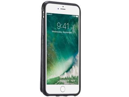 Synthetic Leather Case with Card Holder for iPhone SE 2 / SE 3 - Black