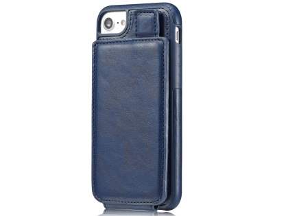 Synthetic Leather Case with Card Holder for iPhone SE 2 / SE 3 - Navy