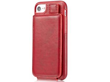 Synthetic Leather Case with Card Holder for iPhone SE 2 / SE 3 - Red Synthetic Leather Case with Card Holder for iPhone SE 2 / SE 3 - Red