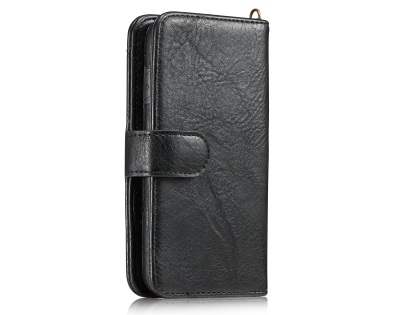 2-in-1 Synthetic Leather Wallet Case for iPhone SE 2 / SE 3 - Black