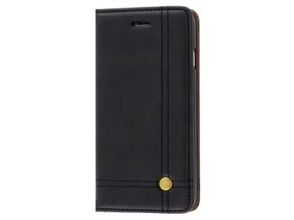 Slim Synthetic Leather Portfolio Case with Stand for iPhone SE 2 / SE 3 - Black Slim Synthetic Leather Portfolio Case with Stand for iPhone SE 2 / SE 3 - Black