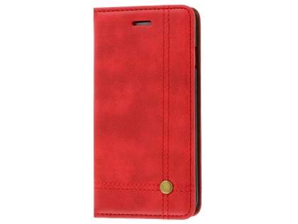 Slim Synthetic Leather Portfolio Case with Stand for iPhone SE 2 / SE 3 - Red Slim Synthetic Leather Portfolio Case with Stand for iPhone SE 2 / SE 3 - Red