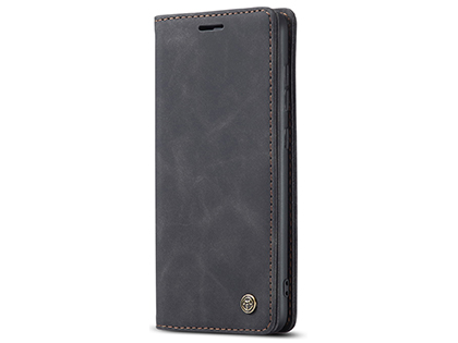 CaseMe Slim Synthetic Leather Wallet Case with Stand for Samsung Galaxy A51 - Charcoal