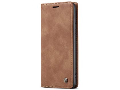 CaseMe Slim Synthetic Leather Wallet Case with Stand for Samsung Galaxy A51 - Tan