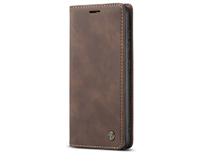 CaseMe Slim Synthetic Leather Wallet Case with Stand for Samsung Galaxy A51 - Chocolate