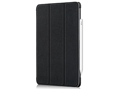 Premium Slim Synthetic Leather Flip Case with Stand for iPad Pro 11 (2020) - Black Leather Flip Case