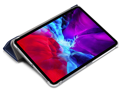 Premium Slim Synthetic Leather Flip Case with Stand for iPad Pro 12.9 (2020) - Midnight Blue