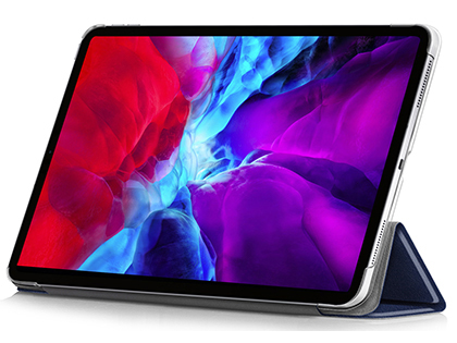 Premium Slim Synthetic Leather Flip Case with Stand for iPad Pro 12.9 (2020) - Midnight Blue
