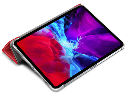 Premium Slim Synthetic Leather Flip Case with Stand for iPad Pro 12.9 (2020) - Red
