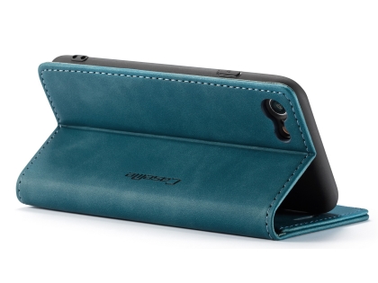 CaseMe Slim Synthetic Leather Wallet Case with Stand for iPhone SE 2 / SE 3 - Teal