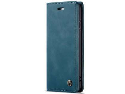 CaseMe Slim Synthetic Leather Wallet Case with Stand for iPhone SE 2 / SE 3 - Teal