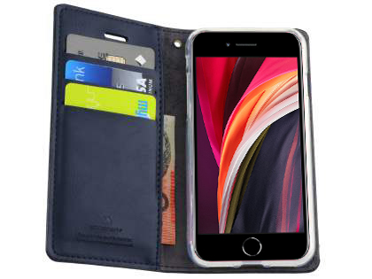 Mercury Goospery Blue Moon Wallet Case for iPhone SE 2 / SE 3 - Midnight Blue