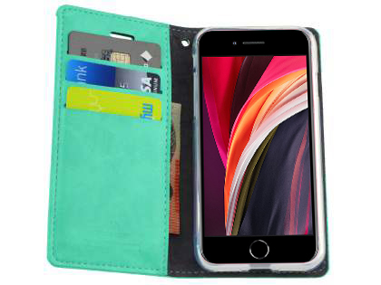 Mercury Goospery Blue Moon Wallet Case for iPhone SE 2 / SE 3 - Mint