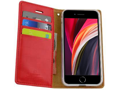 Mercury Goospery Blue Moon Wallet Case for iPhone SE 2 / SE 3 - Red