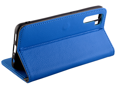 Synthetic Leather Wallet Case with Stand for OPPO A91 - Blue