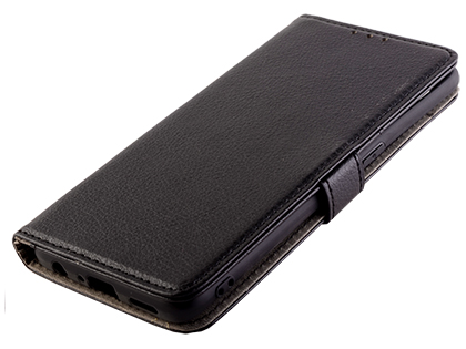 Synthetic Leather Wallet Case with Stand for OPPO A91 - Black