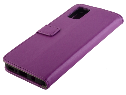 Synthetic Leather Wallet Case with Stand for Samsung Galaxy A31 - Purple Synthetic Leather Wallet Case with Stand for Samsung Galaxy A31 - Purple