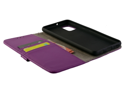 Synthetic Leather Wallet Case with Stand for Samsung Galaxy A31 - Purple