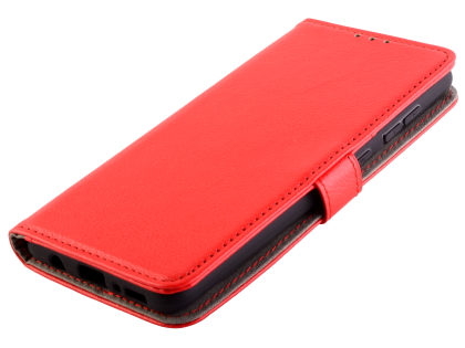 Synthetic Leather Wallet Case with Stand for Samsung Galaxy A31 - Red