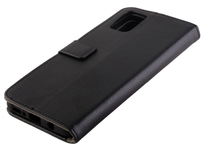 Synthetic Leather Wallet Case with Stand for Samsung Galaxy A31 - Black
