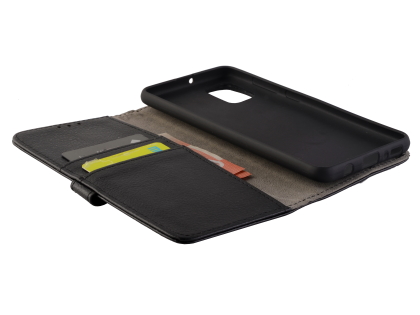 Synthetic Leather Wallet Case with Stand for Samsung Galaxy A31 - Black