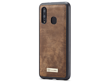 CaseMe 2-in-1 Synthetic Leather Wallet Case for Samsung Galaxy A30 - Beige/Tan