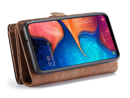 CaseMe 2-in-1 Synthetic Leather Wallet Case for Samsung Galaxy A30 - Beige/Tan