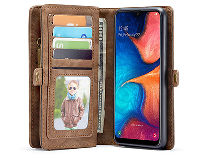 CaseMe 2-in-1 Synthetic Leather Wallet Case for Samsung Galaxy A30 - Beige/Tan