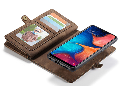 CaseMe 2-in-1 Synthetic Leather Wallet Case for Samsung Galaxy A30 - Beige/Tan