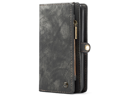 CaseMe 2-in-1 Synthetic Leather Wallet Case for Samsung Galaxy A51 - Khaki/Grey