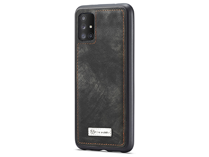 CaseMe 2-in-1 Synthetic Leather Wallet Case for Samsung Galaxy A51 - Khaki/Grey