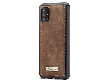 CaseMe 2-in-1 Synthetic Leather Wallet Case for Samsung Galaxy A51 - Beige/Tan
