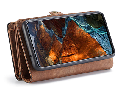 CaseMe 2-in-1 Synthetic Leather Wallet Case for Samsung Galaxy A51 - Beige/Tan