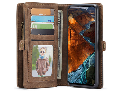 CaseMe 2-in-1 Synthetic Leather Wallet Case for Samsung Galaxy A51 - Beige/Tan