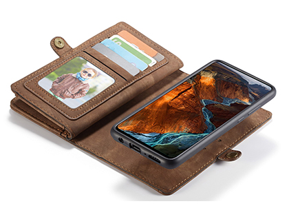 CaseMe 2-in-1 Synthetic Leather Wallet Case for Samsung Galaxy A51 - Beige/Tan