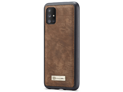 CaseMe 2-in-1 Synthetic Leather Wallet Case for Samsung Galaxy A71 - Beige/Tan