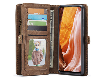 CaseMe 2-in-1 Synthetic Leather Wallet Case for Samsung Galaxy A71 - Beige/Tan