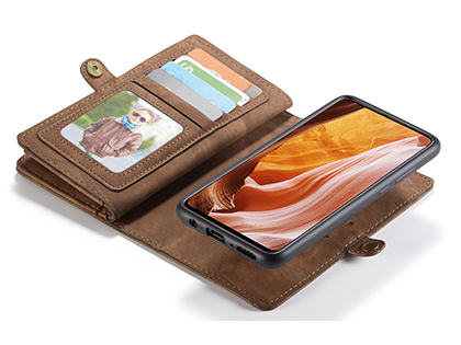 CaseMe 2-in-1 Synthetic Leather Wallet Case for Samsung Galaxy A71 - Beige/Tan