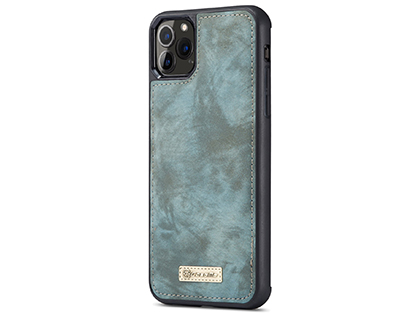 CaseMe 2-in-1 Synthetic Leather Wallet Case for iPhone 11 Pro - Teal/Ash